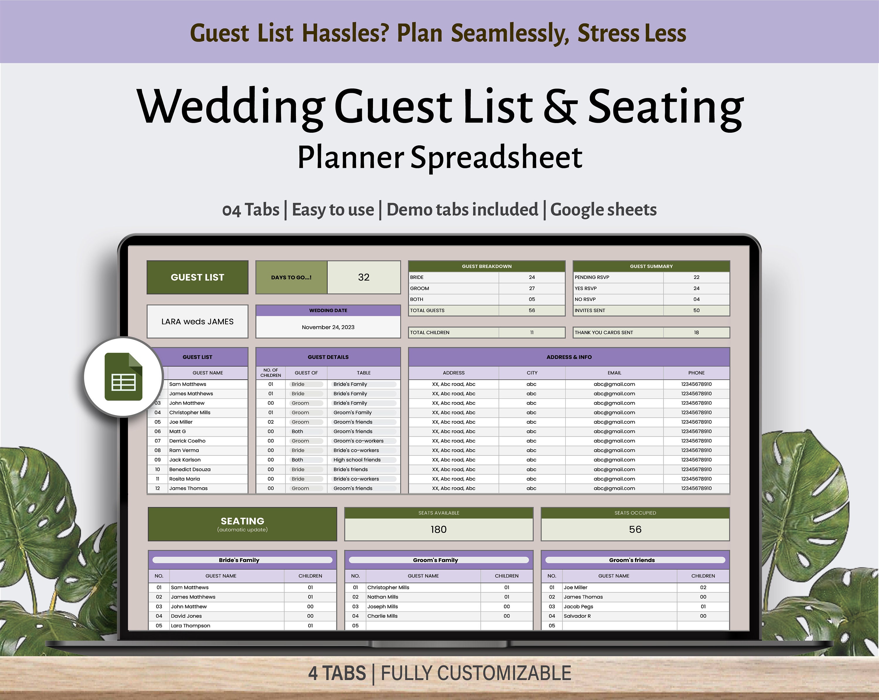 Wedding Guest List Template Wedding Guest List Google Sheets Wedding