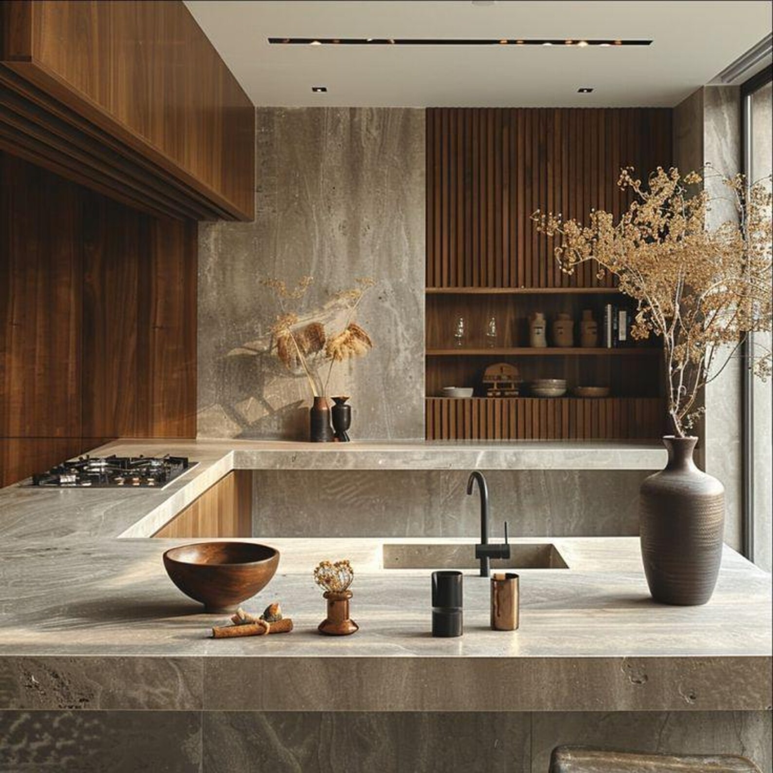 Nordic Kitchen 3d Rendering Minimalist Kitchen Remodel Ideas Virtual ...