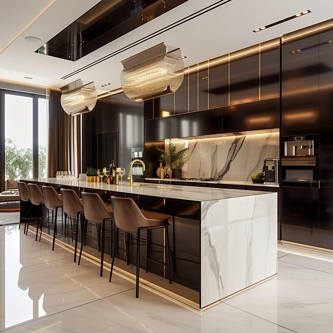 Luxury 3d Kitchen 3d Rendering Minimalist Kitchen Remodel Ideas Virtual ...