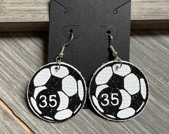 Soccer Genuine Leather Earrings