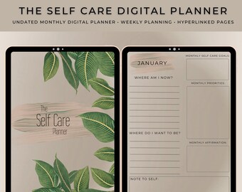 2024 Digital Planner | The Self Care Planner | Monthly & Weekly Planner | Undated Digital Planner | Goodnotes, Notability Planner