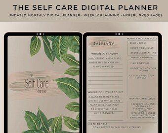 2023 Digital Planner | The Self Care Planner | Monthly & Weekly Planner | Undated Digital Planner | Goodnotes,Notability Planner