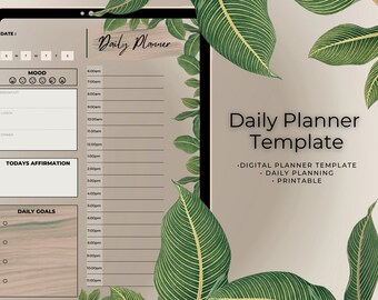 2024 Digital Organized Planner Template | Daily Planner Template | Minimalist Digital Planner | Printable Template | Self Care Collection