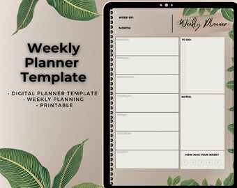 Digital Weekly Planner | Printable Template | 2024 Digital Planner | Goodnotes Planner | Self Care Collection