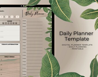 Daily Digital Planner | 2024 Digital Template | Self Care Collection