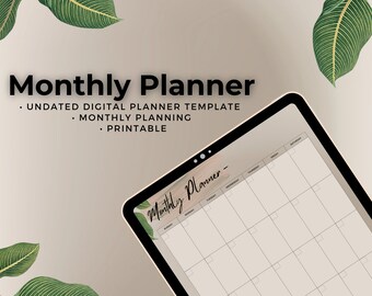 2024 Digital Planner | Digital Monthly Planner Template | Digital Notability Planner | Undated Digital Planner | Self Care Collection