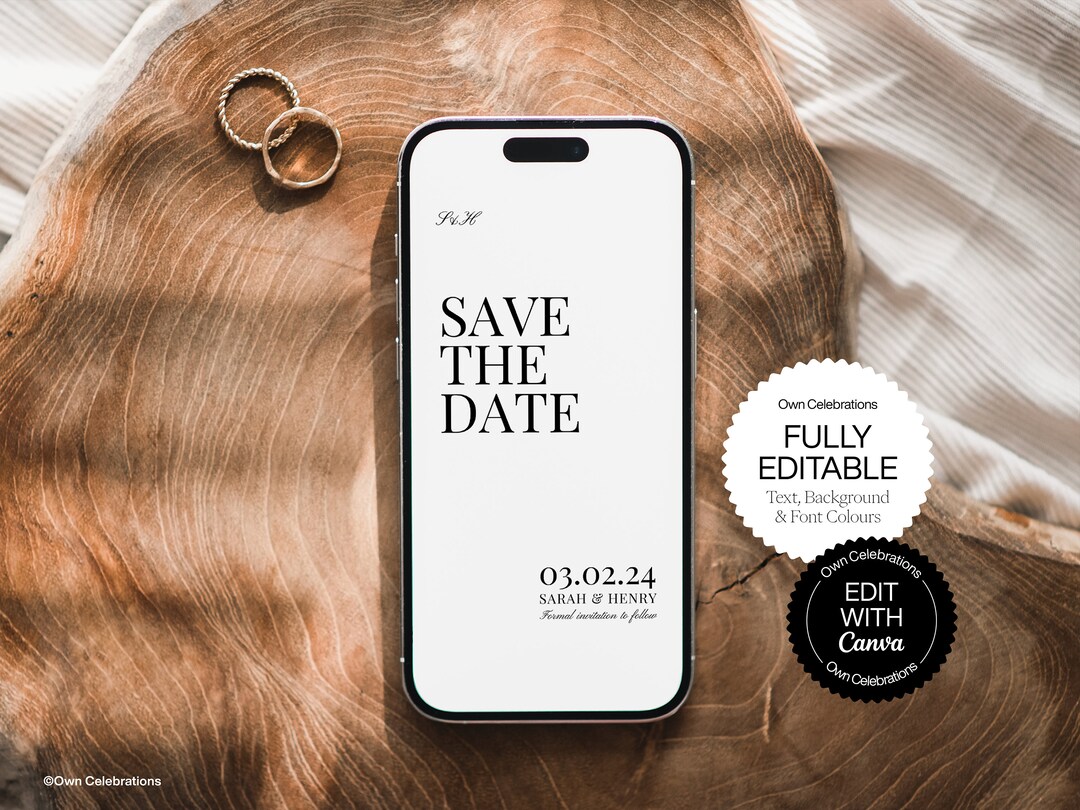 Electronic Save the Date Template, Modern Save the Date Template