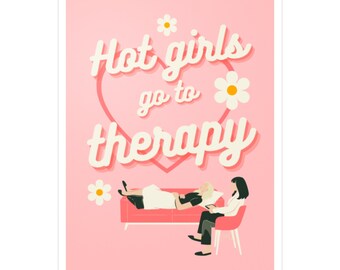 Vinyl Decal | Hot girl goes to therapy sticker | mental health advocacy