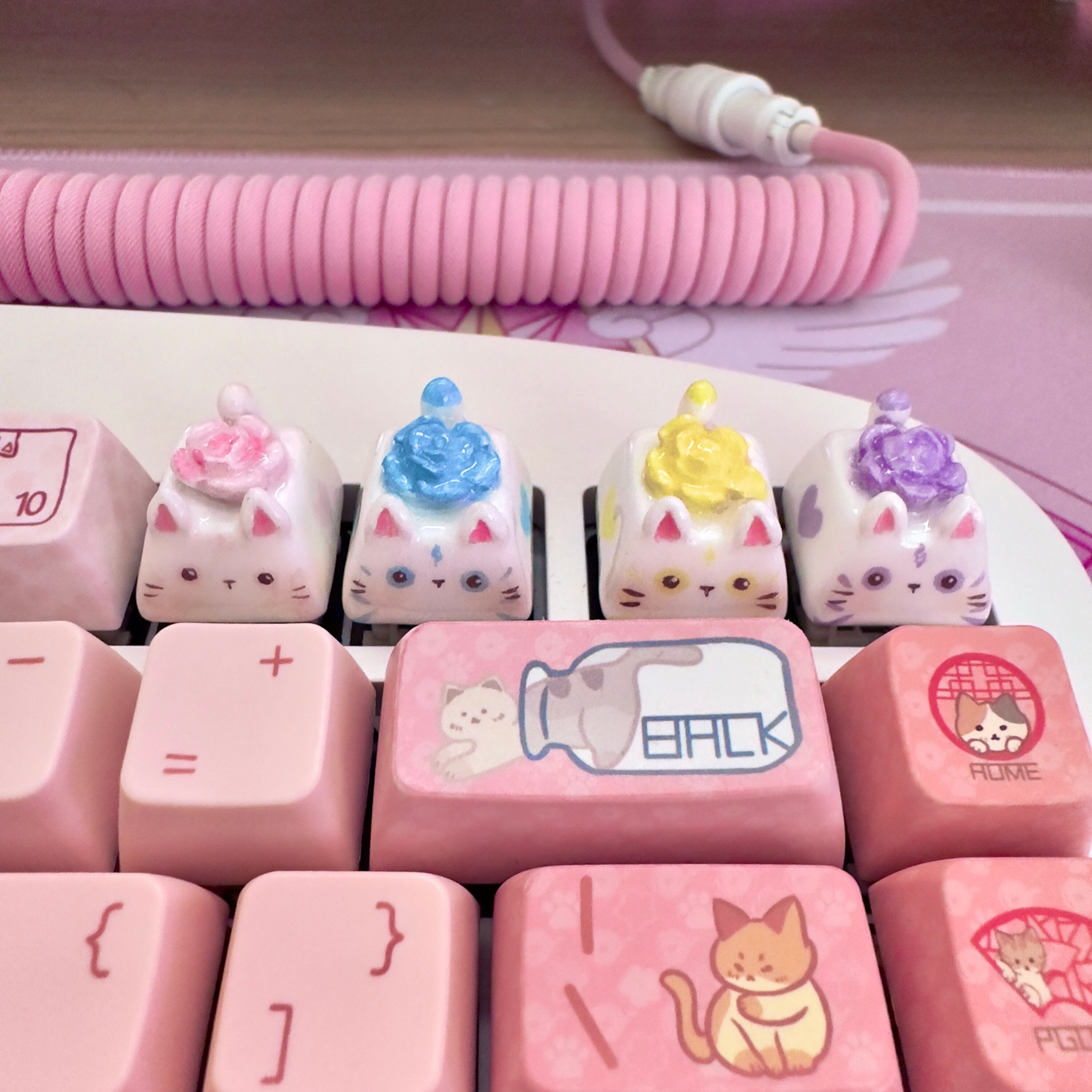 Flower Kitty Keycaps Etsy