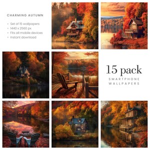 Charming Autumn. Set of warm and cosy wallpapers for smartphones