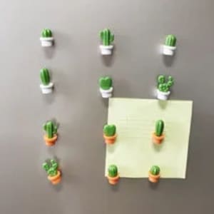 6 magneti a forma di cactus fatti a mano