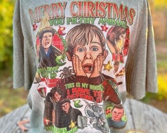 Ya Filthy Animal Tee, Vintage Kevin Graphic, Funny Holiday Shirt