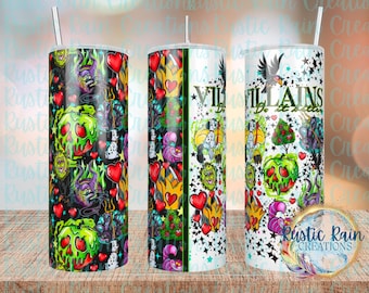 Villains Characters 20oz Skinny Tumbler: Halloween Stainless Steel Tumbler