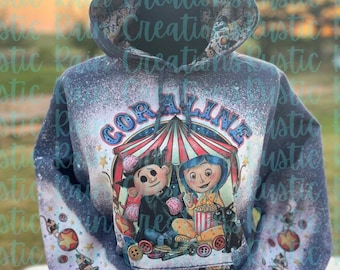 Scary Halloween Doll, Coraline Bleached Hoodie, Spooky Circus Button Eyes