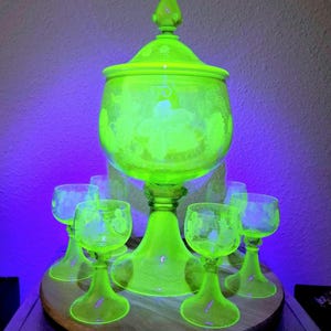 Antique glass punch bowl set - Etsy 日本