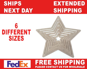MDF macrame star, 6 different size pieces in 1 set