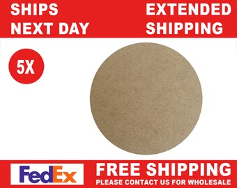 Raw MDF circle for painting and crafting, 5 pieces