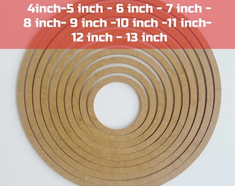 MDF macrame ring, 10 different size pieces in 1 set