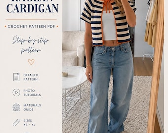 Summer Top Crochet /crochet Cardigan pattern PDF