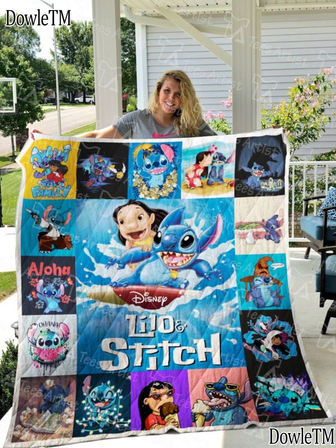 Disney Lilo and Stitch Quilt Blanket Cute Stitch Singer Etsy