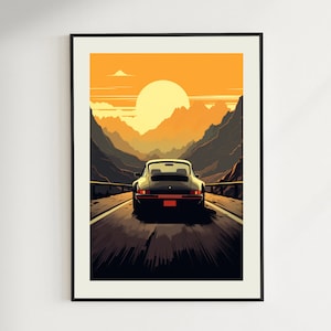 Porsche Poster | Vintage | Minimalistische Auto Wandkunst