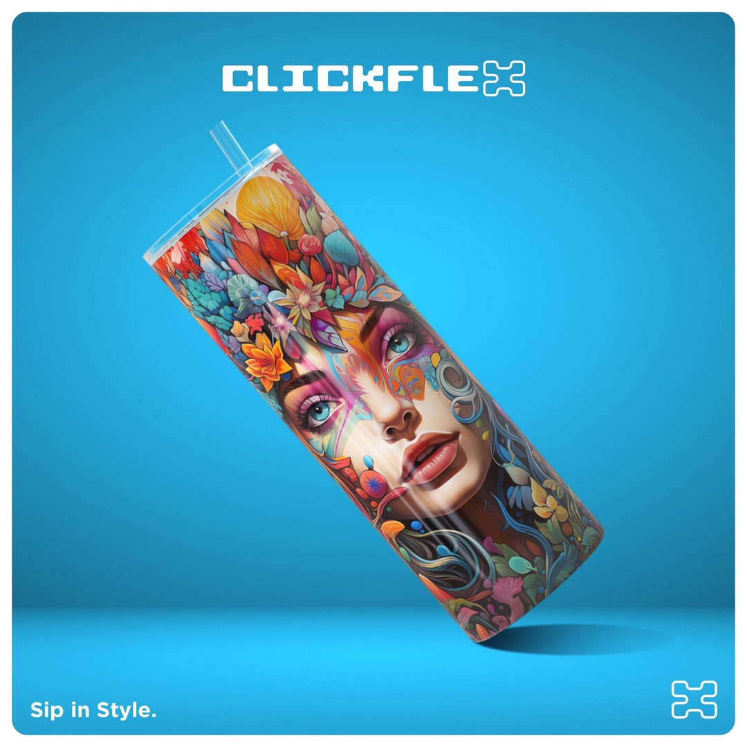 3D Floral 20 Oz Skinny Tumbler Sublimation Design 3d Beautiful - Etsy