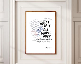 Digital Wall Art Print What If It All Works Quote Retro Collage Poster Coquette Aesthetic Room Decor Maximalist Motivational Bedroom Artwork