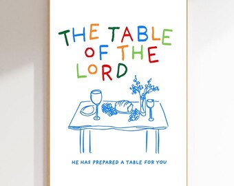 The Table of the Lord Christian Digital Print | Colorful Dopamine Decor | Fruit of the Spirt | Bible Verse Wall Art | Printable
