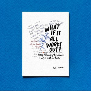 Digital Wall Art Print What If It All Works Quote Retro Collage Poster Coquette Aesthetic Room Decor Maximalist Motivational Bedroom Artwork