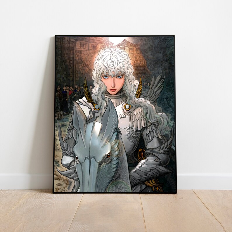 Berserk, Griffith, 3 Posters, 4K Digital Wall Print, Van Gogh style, Painting, Posters, Set of Posters, colored manga, zdjęcie 2