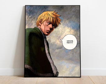 Cartel de Vinland Saga, Thorfinn, cartel manga coloreado, impresión de pared digital 4K, pintura estilo manga Van Gogh, arte de pared japonés