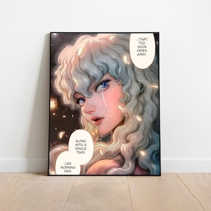 Berserk, Griffith, 3 Posters, 4K Digital Wall Print, Van Gogh style, Painting, Posters, Set of Posters, colored manga, zdjęcie 4