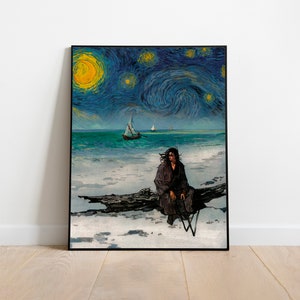 Affiche Vagabond, Miyamoto Musashi, affiche manga couleur, impression murale numérique 4K, peinture de style Manga Van Gogh, art mural japonais image 2