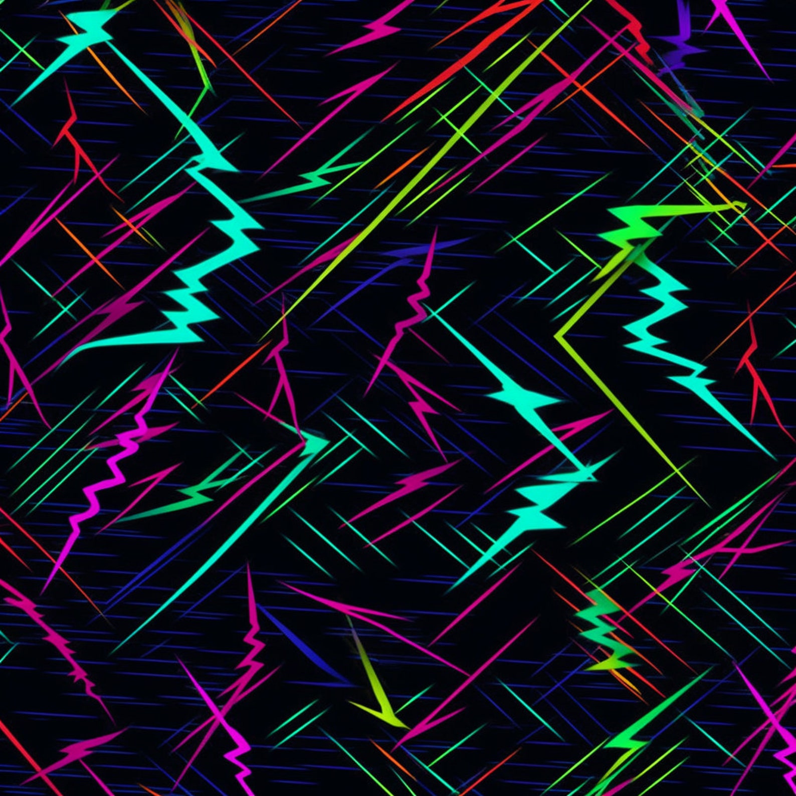 4 Neon Lightning Patterns - Etsy