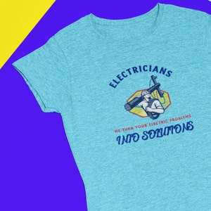 Electricians: Turn Electric Problems into Solutions Unisex Heavy Cotton Tee