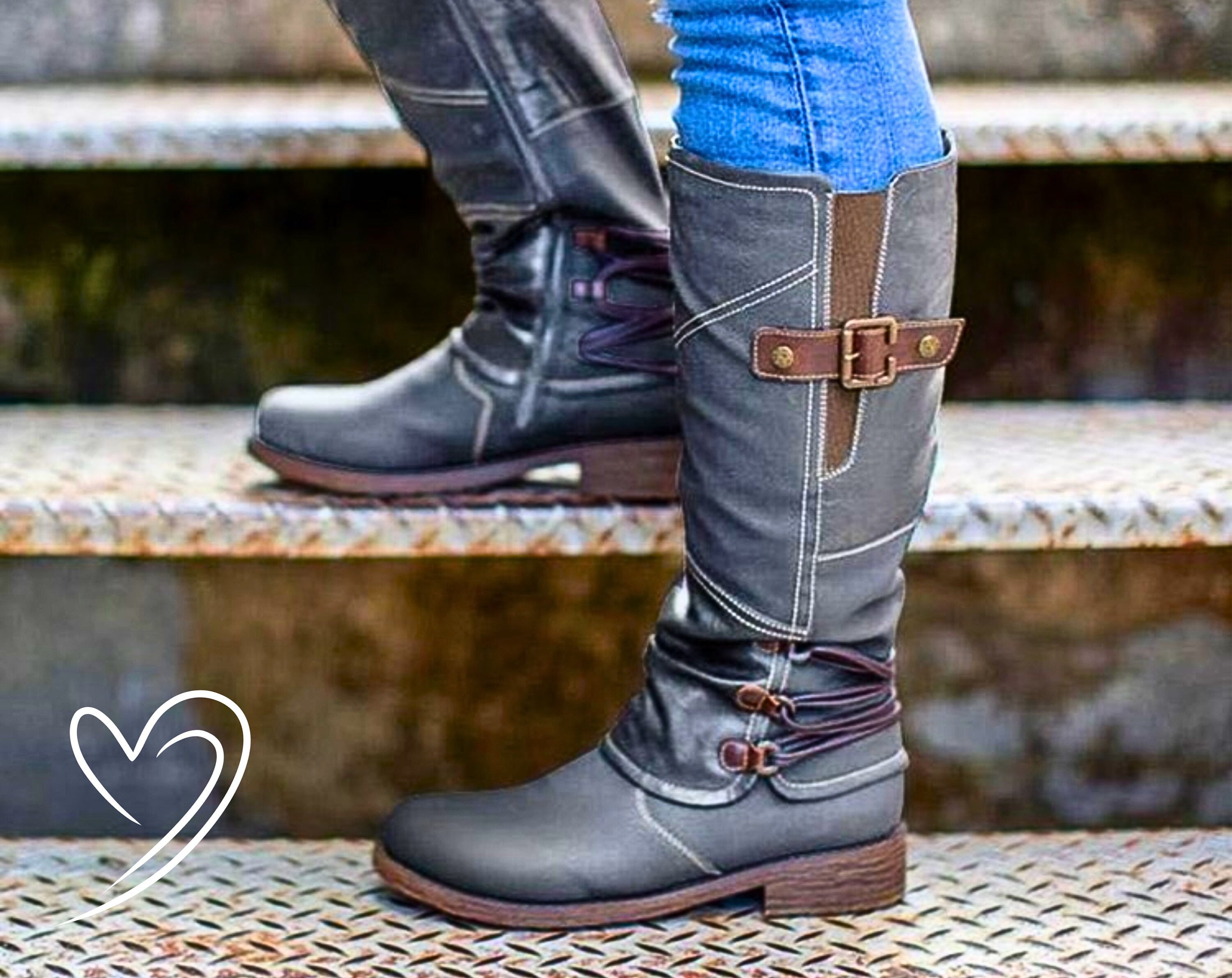 Ladies leather boots size 7 sale