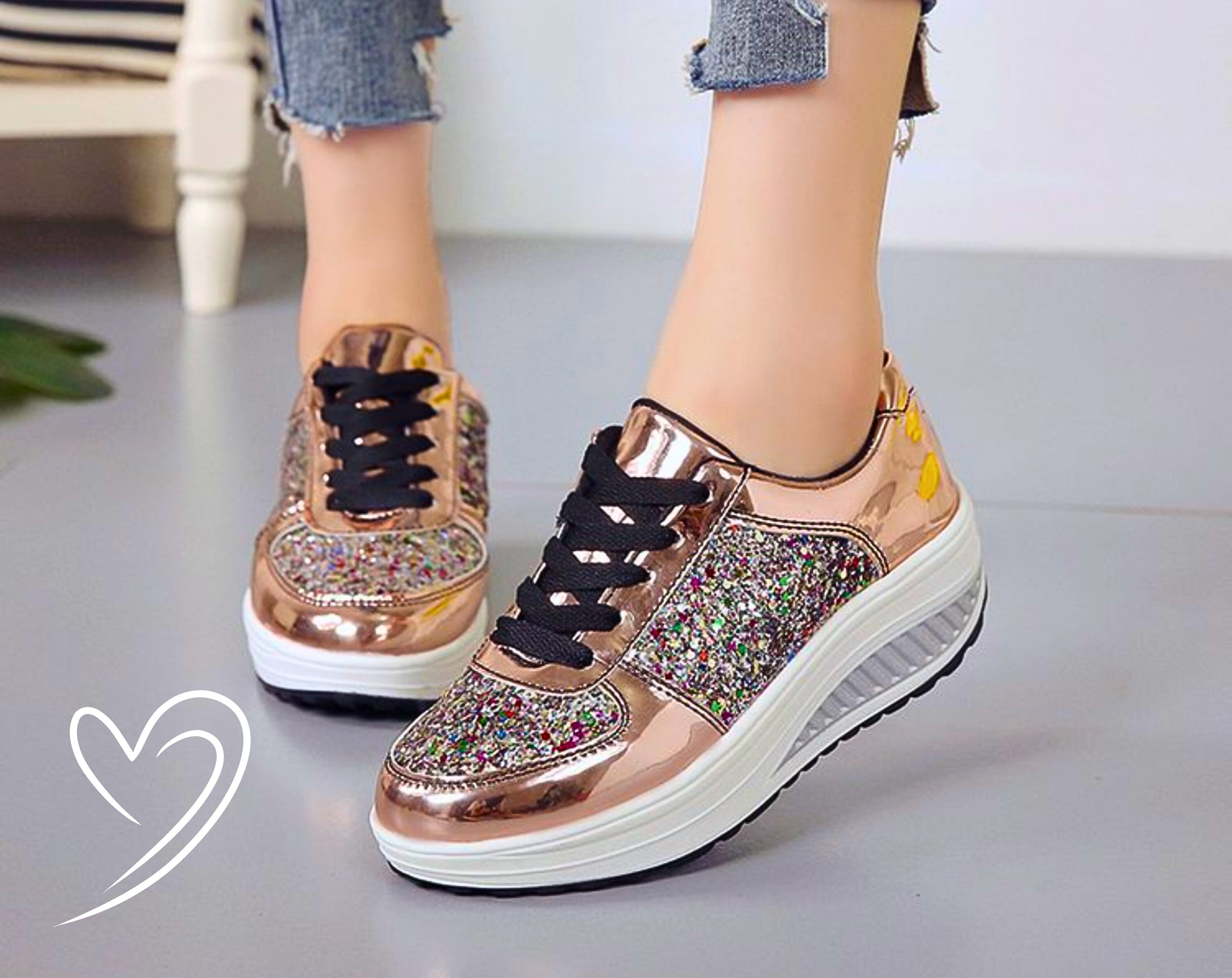 Tina Women's Trainers Athletic Shoes Sneakers Sequins Bling Bling