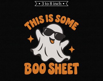 Funny Ghost Halloween Embroidery File: Boo Sheet Pun (PES, DST, JEF)