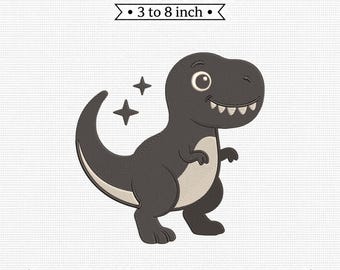 Playful Dinosaur T-Rex Kids PES DST JEF Machine Embroidery File