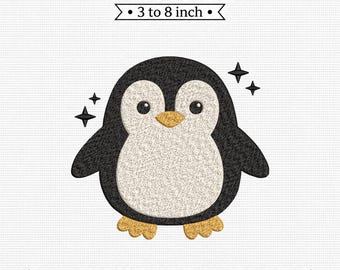 Adorable Penguin Winter Animal Kids PES DST JEF Machine Embroidery File
