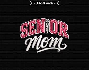 Senior Mom 2027 Pink Varsity Script PES DST JEF Machine Embroidery File