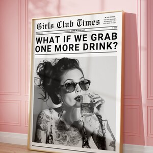 Krant Wall Art Print Trendy afdrukbare muurkunst Girly Wall Decor Digitale prints en posters Retro News Bar Cart Decor Neutrale kunstafdrukken