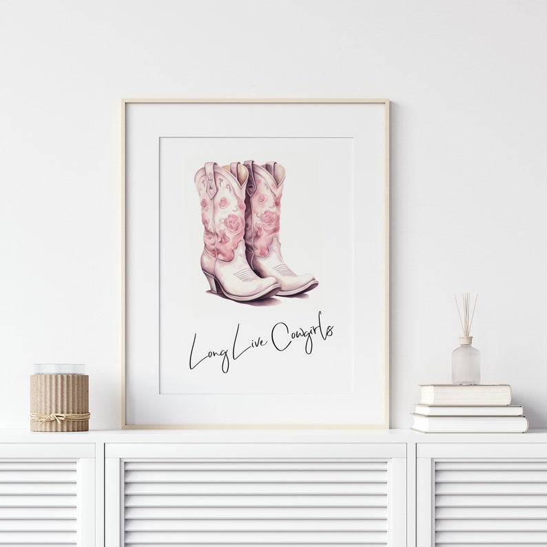 Cowgirl Boots Print, Cowgirl Print Set, Artful Western Print, Coastal ...