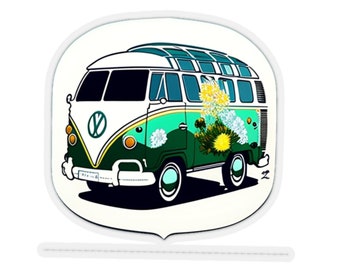 VW bus with flowers