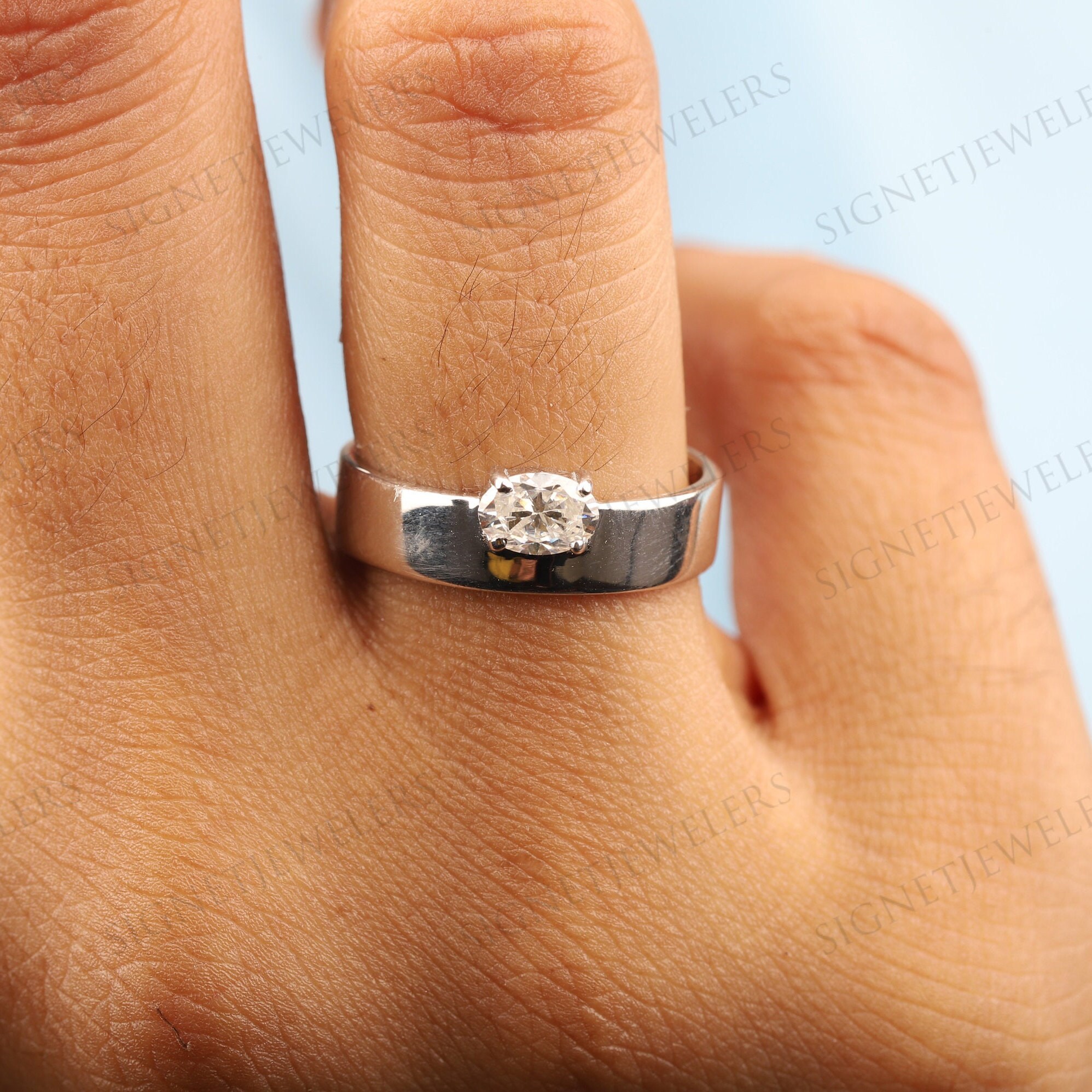 Wide Band Ring Diamond 6mm Band, Statement Ring Thick Ring Stack Ring Gold Band Ring Wedding