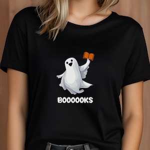Halloween T-shirt, Halloween Book Shirt, Bookish Halloween Tee, Spooky Book Lover Tshirt, Spooky Season Ghost Top, Bookish Gift, Spooky Vibe