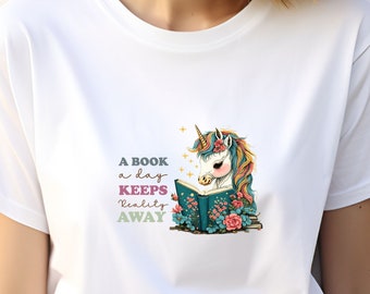 Läs-T-shirt, bibliotekariegåva, bokälskare-T-shirt