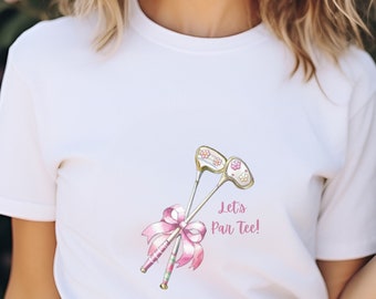 Coquette Golf T-Shirt: Girly Pink 'Let's Par Tee' Tee