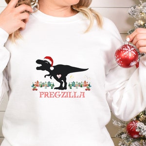 Bluza z napisem „Boże Narodzenie Ciąża”, Śmieszna koszulka ciążowa, Bluza dla przyszłej mamy, Ujawnienie dziecka na Boże Narodzenie, Prezenty ciążowe na Boże Narodzenie