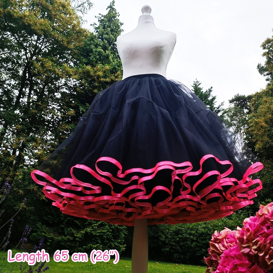 Flora® Jupon années 50 Vintage en Tulle Rockabilly Petticoat Longueur